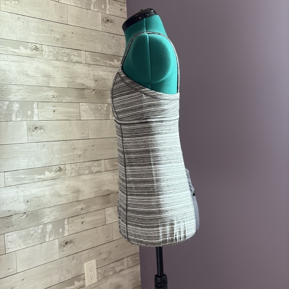 LULULEMON Gray Striped Activewear Vest Top - Picture 3 of 10